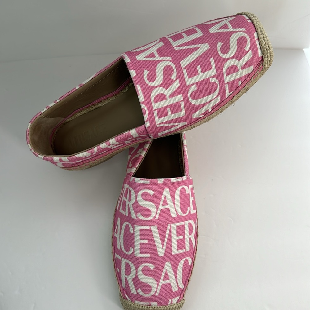 New Authentic VERSACE Espadrilles Rosado Versace La Greca Signature - Picture 15 of 15